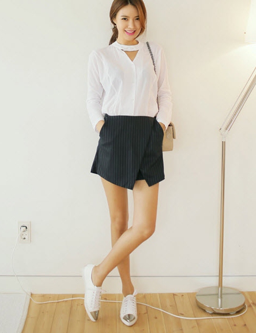Quần giả v&aacute;y đang l&agrave; một xu hướng thời trang Tết 2015 'hot' được nhiều bạn g&aacute;i lựa chọn