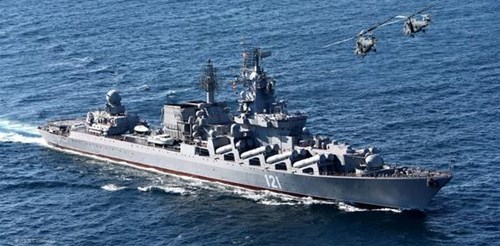 T&agrave;u tuần dương t&ecirc;n lửa Moscow lớp Slava, Hạm đội Biển Đen, Hải qu&acirc;n Nga tập trận ở biển Đ&ocirc;ng