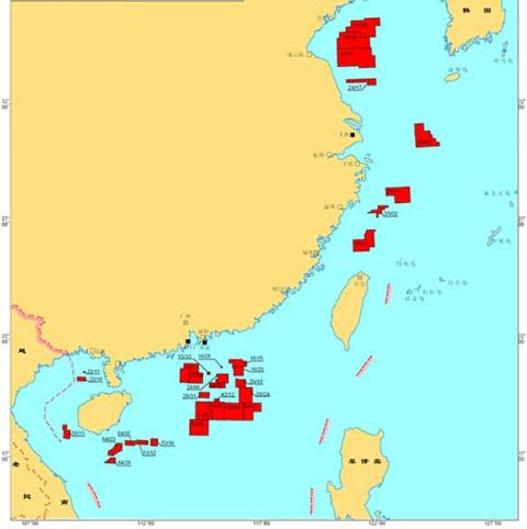 Bản đồ c&aacute;c l&ocirc; dầu kh&iacute; m&agrave; CNOOC gọi thầu quốc tế khai th&aacute;c ở Biển Đ&ocirc;ng