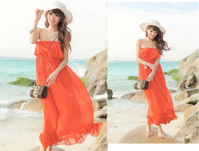 Trang phục đi biển kh&ocirc;ng thể thiếu với bạn g&aacute;i l&agrave; v&aacute;y maxi dịu d&agrave;ng, thướt tha