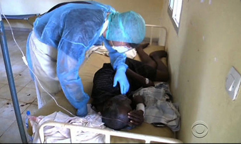 Bệnh nh&acirc;n mắc bệnh Ebola ở T&acirc;y Phi. 