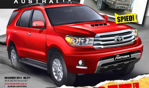 Ảnh dựng tr&ecirc;n m&aacute;y t&iacute;nh về xe Toyota Fortuner 2016 tr&ecirc;n tạp ch&iacute; của Australia.