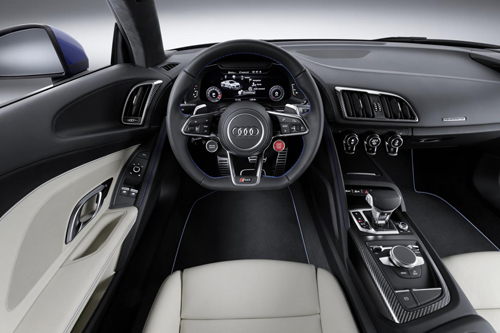 Khung xe của &ocirc; t&ocirc; Audi R8 mới l&agrave; loại Audi Space Frame mới từ một số vật liệu nhẹ như nh&ocirc;m, sợi carbon gia cố nhựa