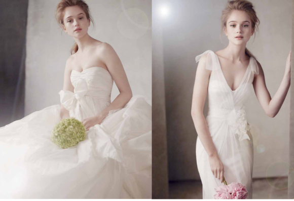 Lựa chọn v&aacute;y cưới m&agrave;u trắng thể hiện sự thuần khiết, trong s&aacute;ng