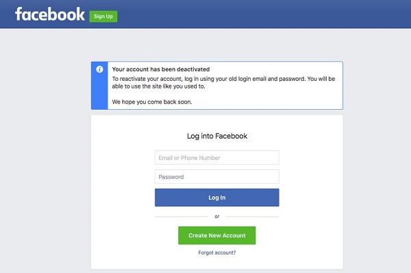  Kh&oacute;a Facebook tạm thời bạn c&oacute; thể mở lại bất cứ l&uacute;c n&agrave;o