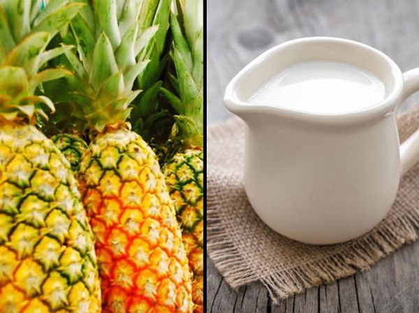  Sữa v&agrave; dứa nếu d&ugrave;ng chung c&oacute; thể g&acirc;y buồn n&ocirc;n, đau đầu