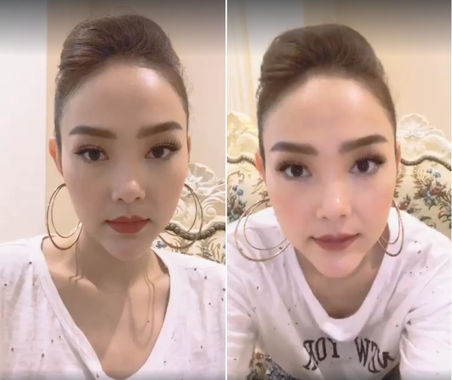 Ngỡ ng&agrave;ng trước gương mặt cứng đơ c&ugrave;ng chiếc cằm nhọn lệch của Minh Hằng