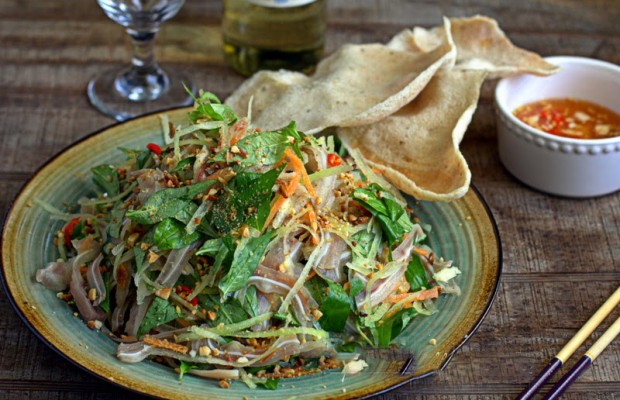 nộm đu đủ tai heo
