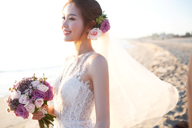 &Aacute; hậu Diễm Trang trong bộ v&aacute;y cưới được chụp tại Hội An, Đ&agrave; Nẵng