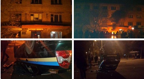 H&agrave;ng trăm d&acirc;n thường Ukraine tấn c&ocirc;ng v&agrave;o căn cứ qu&acirc;n sự