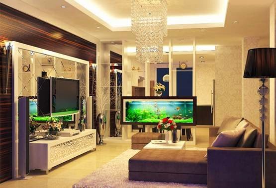 Trong b&agrave;i tr&iacute; bể c&aacute; theo phong thủy, ki&ecirc;ng đặt bể c&aacute; dưới tượng thần