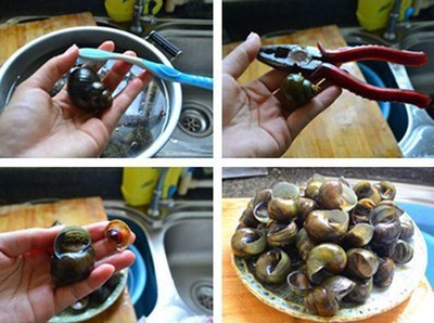 Đầu ti&ecirc;n sơ chế ốc thật sạch để loại bỏ bụi bẩn