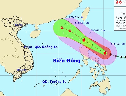 Dự báo thời tiết ngày mai 5/4/2015: Siêu bão Maysak đang di chuyển vào biển Đông Dự báo thời tiết ngày mai 5/4/2015: Siêu bão Maysak đang di chuyển vào biển Đông