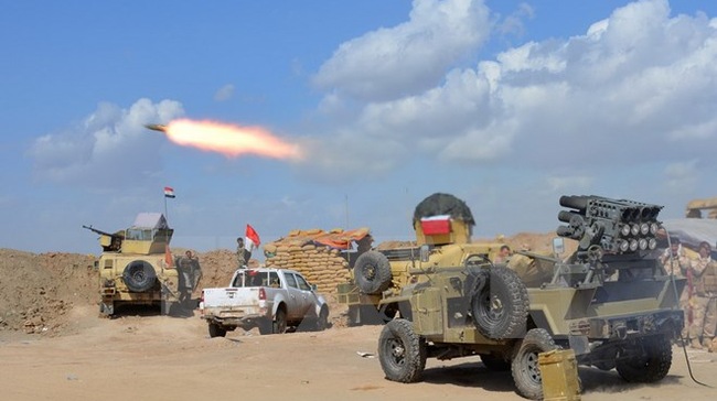 Binh sĩ Iraq trong cuộc tấn c&ocirc;ng nhằm gi&agrave;nh lại quyền kiểm so&aacute;t thủ phủ Tikrit từ phiến qu&acirc;n IS