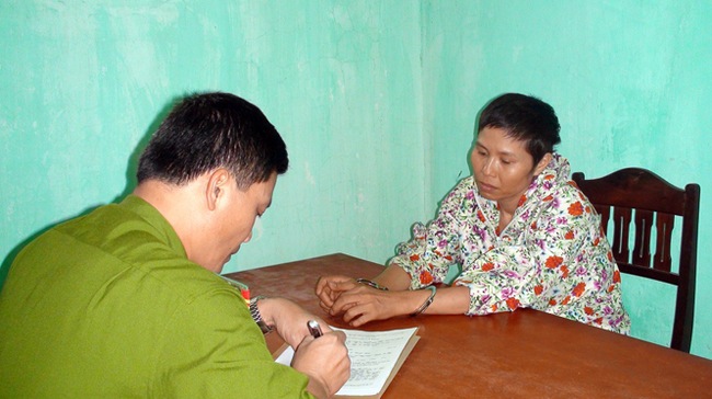 Đối tượng H&agrave; Thị Nh&acirc;n tại Cơ quan điều tra