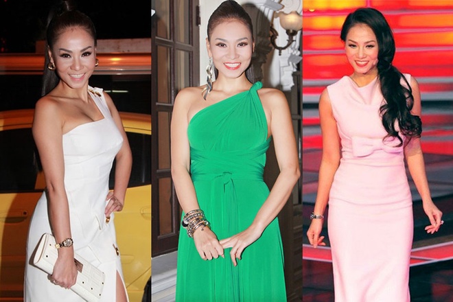 Thu Minh sang trọng với c&aacute;c dạng v&aacute;y d&agrave;i khi tham gia sự kiện