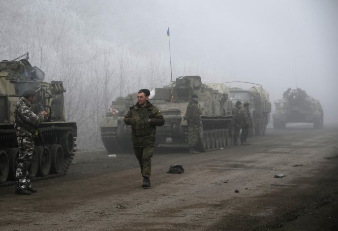 Lực lượng Ukraine đ&oacute;ng gần thị trấn Deblatseve