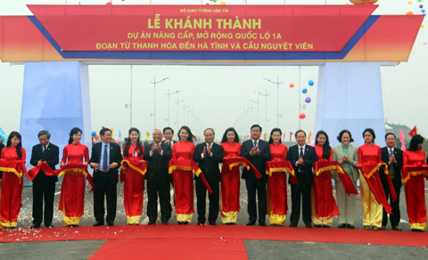 Tin tức mới cập nhật hôm nay 1/2/2015 đưa tin việc khánh thành Dự án nâng cấp, mở rộng Quốc lộ 1A đoạn từ Thanh Hóa đến Hà Tĩnh