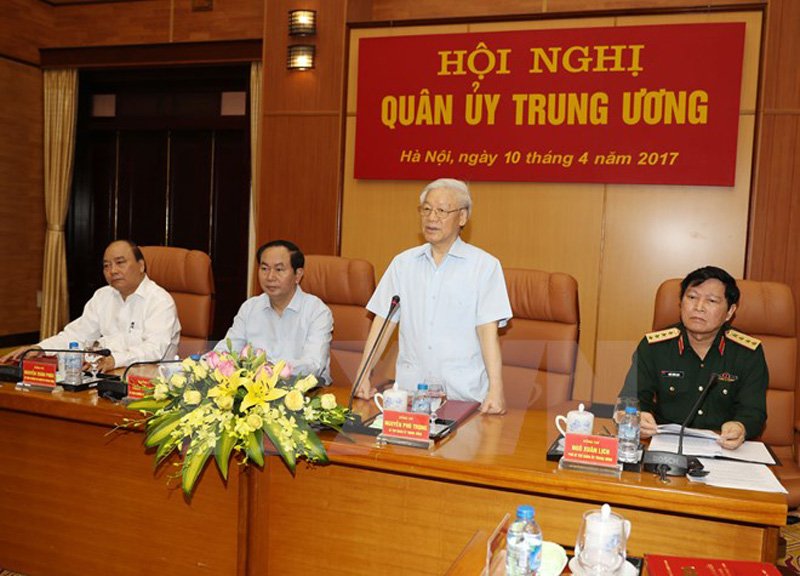  Tổng b&iacute; thư Nguyễn Ph&uacute; Trọng ph&aacute;t biểu tại hội nghị. Ảnh: TTXVN