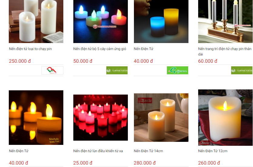Một trang b&aacute;n h&agrave;ng online ch&agrave;o mời nến điện tử Trung Quốc