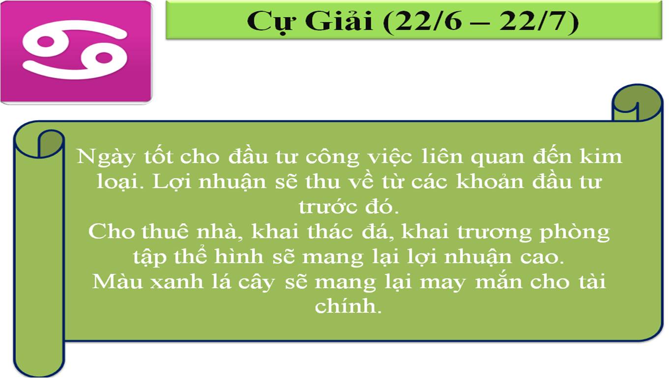 Cung ho&agrave;ng đạo Cự Giải ng&agrave;y 8.7.2014