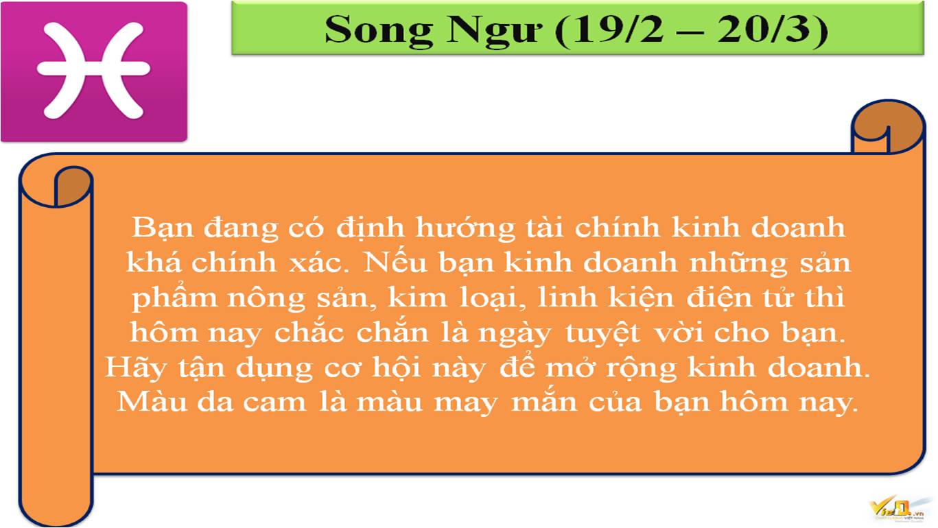 Cung ho&agrave;ng đạo Song Ngư 8.7.2014