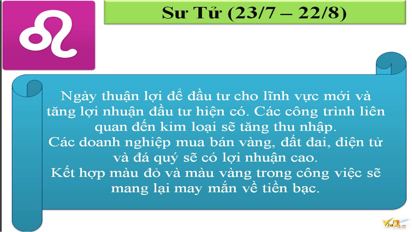 Cung ho&agrave;ng đạo Sư Tử ng&agrave;y 8.7.2014