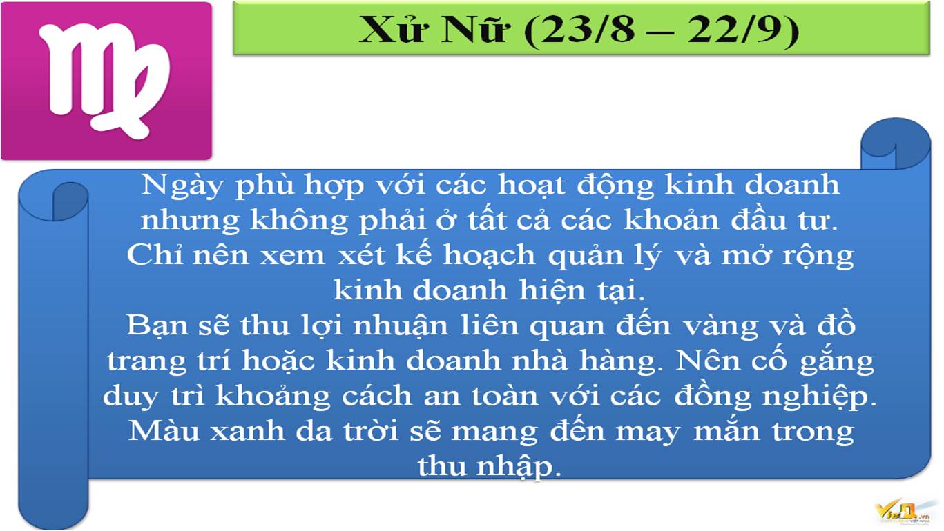 Cung ho&agrave;ng đạo Xử Nữ ng&agrave;y 8.7.2014