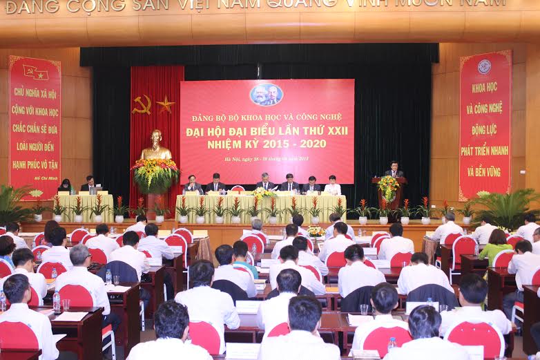 Chiều 28/8 Phi&ecirc;n thứ nhất Đại hội đại biểu Đảng bộ Bộ Khoa học v&agrave; C&ocirc;ng nghệ (KH&CN) lần thứ XXII, nhiệm kỳ 2015-2020 đ&atilde; diễn