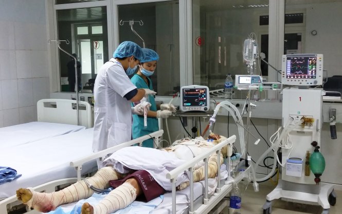 Chị Đanh khi c&ograve;n điều trị tại Bệnh viện Đa khoa Nghệ An