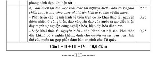 Đ&aacute;p &aacute;n đề thi m&ocirc;n Địa l&iacute; tốt nghiệp THPT Quốc gia năm 2016