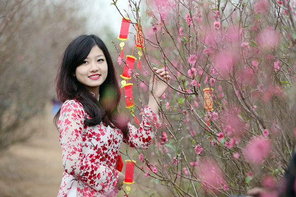 Vườn hoa Nhật T&acirc;n chắc chắn l&agrave; địa điểm chụp ảnh Tết &Acirc;m lịch kh&ocirc;ng thể bỏ qua
