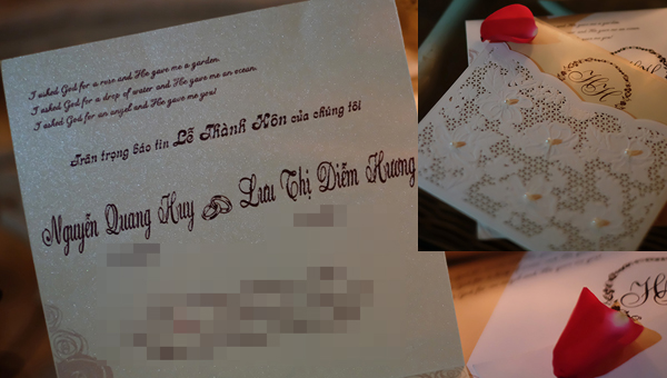 Tr&ecirc;n mạng x&atilde; hội bắt đầu r&ograve; rỉ thiệp cưới của Hoa hậu Diễm Hương. 