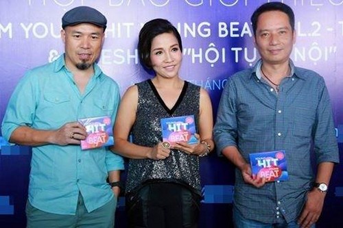 Bộ ba Mỹ Linh, Anh Qu&acirc;n, Huy Tuấn trong buổi họp b&aacute;o ra mắt Album Young Hit Young Beat vol.2 - Thu nhớ