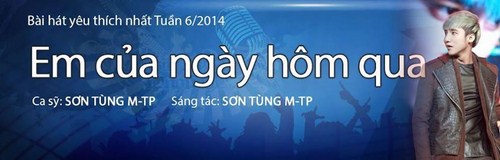 Em của ng&agrave;y h&ocirc;m qua, một trong số những ca kh&uacute;c đứng top trong bảng xếp hạng B&agrave;i h&aacute;t y&ecirc;u th&iacute;ch.