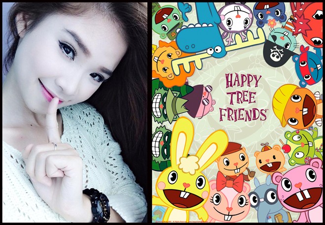 Bộ phim mà Khởi My có thể xem không biết chán là Happy Tree Friends. Đôi khi nữ ca sĩ cũng thấy thót tim sợ hãi series phim hoạt hình kinh dị này những vẫn đam mê và không muốn bỏ lỡ tập nào.