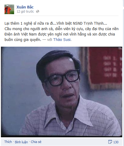 Nghệ sĩ Xu&acirc;n Bắc mong NSND Trịnh Thinh được y&ecirc;n nghỉ nơi v&iacute;nh hằng