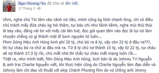 Ảnh chụp từ trang c&aacute; nh&acirc;n.