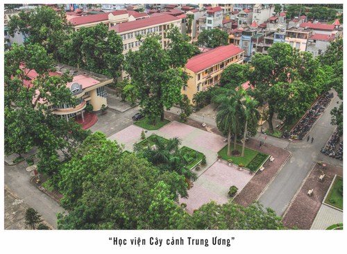 Quang cảnh Học viện B&aacute;o ch&iacute; v&agrave; tuy&ecirc;n truyền nh&igrave;n từ tr&ecirc;n cao.