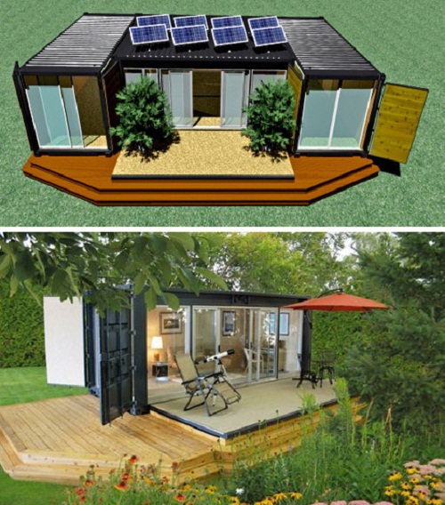 Kết hợp c&acirc;y xanh khi trang tr&iacute; nh&agrave; Container