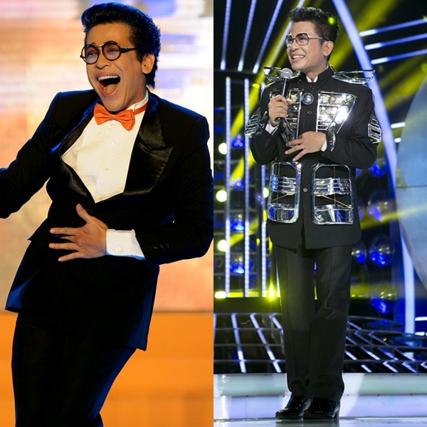 Thanh Bạch thường diện vest c&oacute; những chi tiết trang tr&iacute; lạ hoặc &aacute;o sơ mi, bow-tie m&agrave;u nổi. Đ&ocirc;i khi, đồ diễn của anh dị thường, 