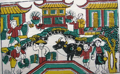 Th&uacute; vui treo tranh Tết gi&uacute;p căn nh&agrave; mang đậm kh&ocirc;ng kh&iacute; năm mới. Ảnh laodong
