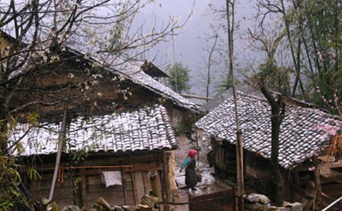 tuyết rơi tr&ecirc;n cao nguy&ecirc;n đ&aacute; đồng văn