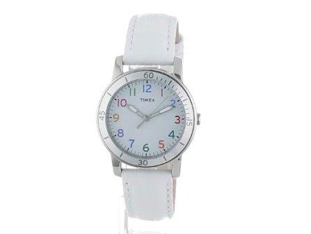 Timex Women's T2N837 thuộc d&ograve;ng Weekender d&agrave;nh cho nữ c&oacute; m&agrave;u trắng với c&aacute;c số nhiều m&agrave;u tạo sự vui tươi v&agrave; năng động. Chiếc đồng hồ ho&agrave;n to&agrave;n ph&ugrave; hợp với c&aacute;c sinh hoạt b&igrave;nh thường với m&agrave;n h&igrave;nh chống xước. Khả năng chịu nước của đồng hồ c&oacute; thể l&ecirc;n đến 30m. Gi&aacute; dao động khoảng 800,000-1,000,000.