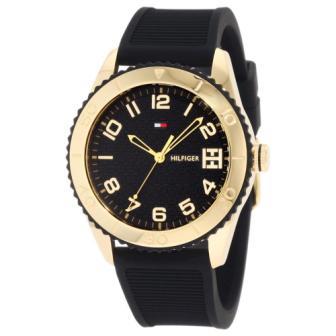 Tommy Hilfiger Women's 1781120 l&agrave; d&ograve;ng sản phẩm d&agrave;nh cho phụ nữ ưa hoạt động thể thao v&agrave; c&aacute;c hoạt động ngo&agrave;i trời với viền v&agrave;ng v&agrave; d&acirc;y đeo nhựa silicon. Đồng hồ thiết kế với m&agrave;u đeo tạo một cảm gi&aacute;c mịn m&agrave;ng v&agrave; mặt đồng hồ mạ v&agrave;ng với th&eacute;p kh&ocirc;ng gỉ. Gi&aacute; dao động khoảng 1,900,000-2,000,000.