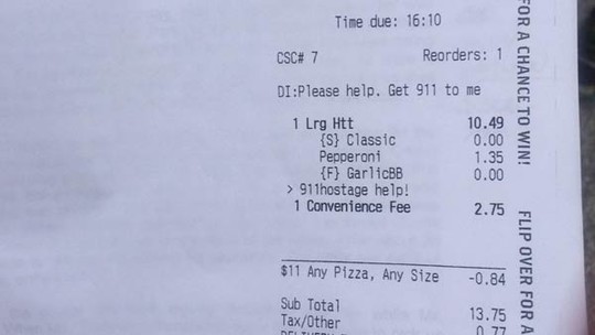 Nhờ chiếc h&oacute;a đơn Pizza, mẹ con c&ocirc; Cheryl Treadway đ&atilde; được giải tho&aacute;t