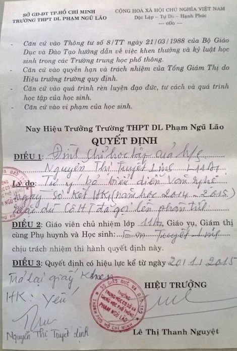 Quyết định đuổi học lạ đời chỉ v&igrave; học sinh kh&ocirc;ng đi diễn văn nghệ