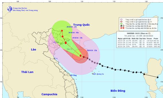 Tin b&atilde;o số 7: Diễn biến mới nhất của b&atilde;o số 7 Sarika
