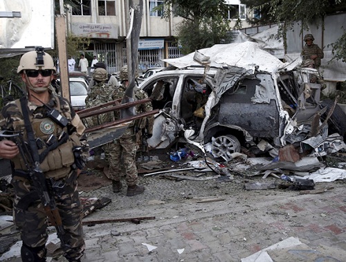 Hiện trường một vụ đ&aacute;nh bom ở Afghanistan