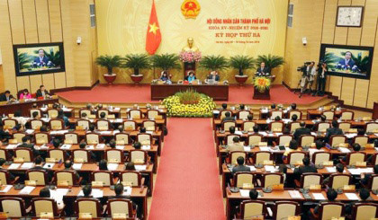 To&agrave;n ảnh phi&ecirc;n chất vấn kỳ họp thứ 2 HĐND th&agrave;nh phố kh&oacute;a XV. Ảnh: VOV